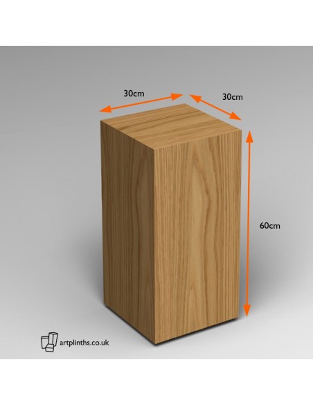 Oak Plinth 60H x 30W x 30D dimensions