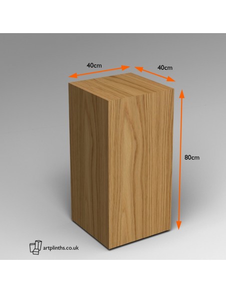 Oak Plinth 80H x 40W x 40D cm