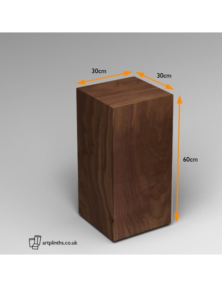 Walnut Plinth 60H x 30W x 30D cm