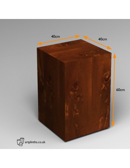 Sapele (Mahogany)  Plinth 60H x 40W x 40D cm