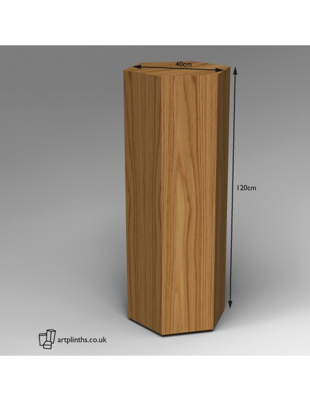 Hardwood Hexagon Plinth 120H x 40W cm SALE