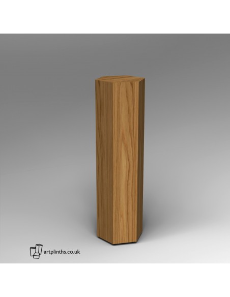 Hardwood Hexagon Plinth 120H x 30W cm SALE