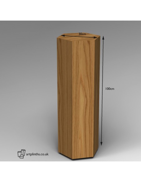 Hardwood Hexagon Plinth 100H x 30W cm SALE