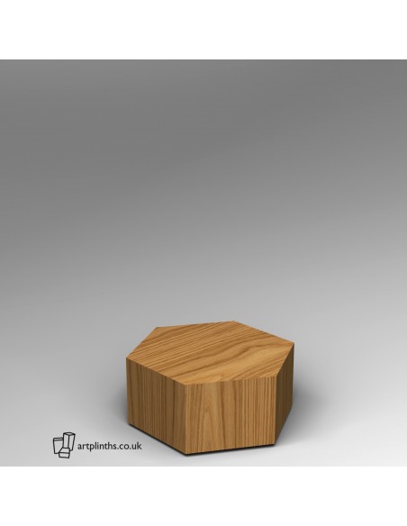  Hardwood Hexagon Plinth 30H x 60W cm SALE