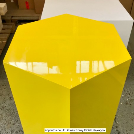 Hexagonal plinths by artplinths.co.uk