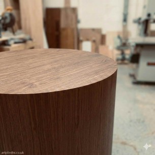 Hardwood Cylinder Plinth 40H x 60Dcm